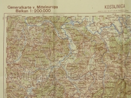 Duitse stafkaart Sonderausgabe 1940 Jugoslawien KOSTAJNICA Blatt 33/46 Joegoslavie - 70 x 50 cm. schaal 1:200000 - origineel