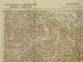 Duitse stafkaart Sonderausgabe 1940 Jugoslawien KOSTAJNICA Blatt 33/46 Joegoslavie - 70 x 50 cm. schaal 1:200000 - origineel