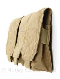 Defensie en Korps Mariniers Warrior Assault systems Molle tas Triple magazin pouch M4 C7 coyote - 17 x 23 x 5 cm -  nieuw - origineel