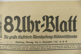 WO2 Duitse krant 8 Uhr Blatt 8 september 1941 - 47 x 32 cm - origineel