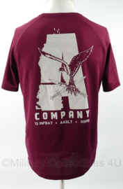 Defensie Stoottroepen LUMBL A Company 13 INFBAT Aalst RSPB t-shirt bordeauxrood - maat Medium - gedragen - origineel