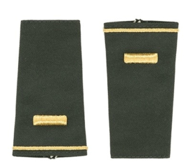 US Army schouderstukken epauletten 2nd lieutenant - Class A Goud op groen - origineel US Army