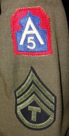 Staff Sergeant rangen set (4 strepen)  - wool base - Groen of khaki