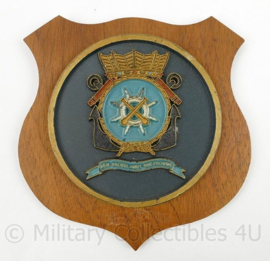 KM Koninklijke Marine wandbord Artillerieschool - 15½ x 15½ x 1½ cm - origineel
