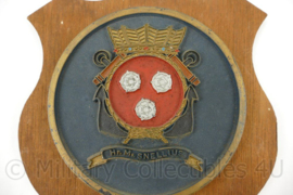 KM Koninklijke Marine wandbord Hr. Ms. Snellius - 15½ x 15½ x 1½ cm - origineel