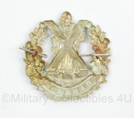 Britse wo2 cap badge Liverpool Scottish Regiment - Kings Crown - 5,5 x 5,5 cm - origineel