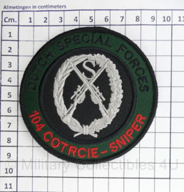 KCT Korps Commandotroepen Dutch Special Forces 104 COTRCIE SNIPER embleem - met klittenband - diameter 9 cm