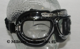 Piloten bril of brommer bril - chroom frame met heldere glazen