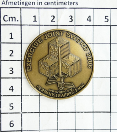 Duits Nederlandse Corps Exercise joint Sword 2006 coin - Germany 19 april - 3 may - diameter  3,5 cm - origineel