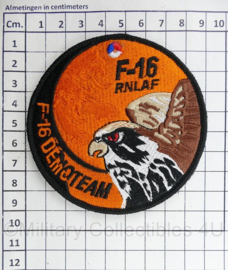 KLU Koninklijke Luchtmacht RNLAF Royal Netherlands Air Force F-16 Demoteam embleem - met klittenband - diameter 9 cm