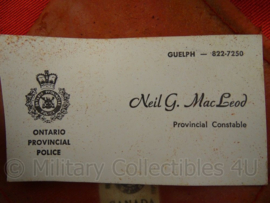 Canadese politie pet -  Ontario Provincial Police - met visitekaartje - maat 7 - origineel