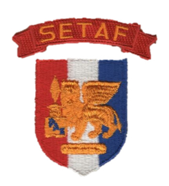 US Army Southern European Task Force SETAF patches SET met tab - cut edge - 6 x 5,5 cm - origineel