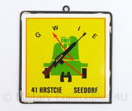 KL Nederlandse leger GWIE 41 HRSTCIE SEEDORF wandbord met metalen frame  - 16 x 17 cm - origineel
