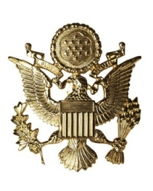 US visor cap insignia - Officer goud