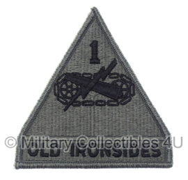 US Army Foliage patch - 1st Armoured Division - Old Ironsides - met klittenband - 11 x 9,5 cm - voor ACU camo uniform - origineel