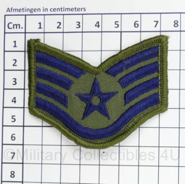 USAF US AirForce Staff Sergeant mouwembleem ENKEL - 7 x 6 cm - origineel