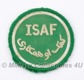 KL ISAF armembleem met klittenband (groen) -  gebruikt - 8 cm. diameter - origineel