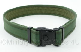 Defensie riem 2 nylon webbing met polymeer versteviging groen met velcro inwendig Groen Nylon met klittenband - maat Large - nieuw in verpakking - origineel