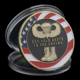 US Army Paratroopers coin - Get your boots to the ground - 40 mm diameter