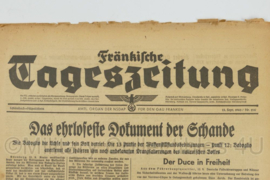 WO2 Duitse krant Tageszeitung nr. 214 13 september 1943 - 47 x 23 cm - origineel