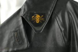 Vintage Brandweer kunstlederen jas met broek en bretels - maat XL - origineel