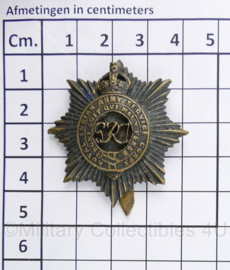 Britse cap badge Royal Indian Army Service Corps King Crown  - 4,5 x 4 cm - origineel