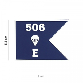 Embleem 506 E Company guide - met klittenband - 3D PVC - 5,8 x 8 cm