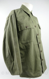 US Army HBT jacket pattern 47 - 100 cm borstomtrek - gedragen - origineel naoorlogs