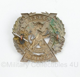 Britse WO2 cap badge London Scottish Regiment - 6 x 5,5 cm - origineel