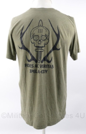 Defensie Stoottroepen Fides AC Veritas 3PEL A-COY t-shirt groen - maat Large - gedragen - origineel