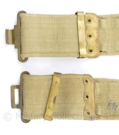 Wo2 Britse P37 Koppel khaki CO1943 - messing gespen - 88 x 5,5 cm - origineel