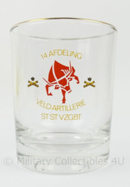 Drankglas 14 Afdeling Veldartillerie ST ST VZGBT - 9 x 7 cm - origineel