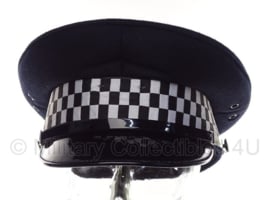 Politie platte pet - zonder insigne  -  Donkerblauw, grof wol, rode voering - maat 55 t/m 59- origineel