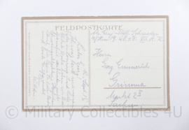 WO1 Duitse Feldpostkarte 1915 ins Feuerstellung  - 14,5 x 9 cm - origineel