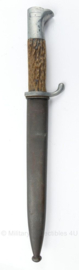 WO2 Duitse K98 parade bajonet - kort model met houten handgrepen model horn - 35 cm lang - origineel