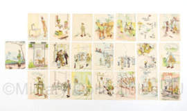 Nederlands leger verzameling geprinte tekeningen uit de KNIL Nederland Indië Periode  - 22 tekeningen = 1 set