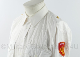 Nederlandse Brandweer Wit overhemd met huidig model emblemen - lange mouw - maat 39-4 - gedragen - origineel