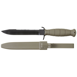 Combat knife met zaagtanden - replica Oostenrijkse leger - glock model - groen