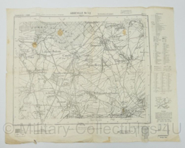 WO2 Duitse stafkaart 1943 Abbeville Frankrijk - 70 x 55 cm - origineel