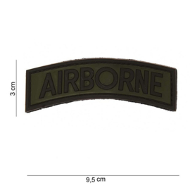 Embleem 3D PVC met klittenband - Airborne tab groen - 9,5 x 3 cm