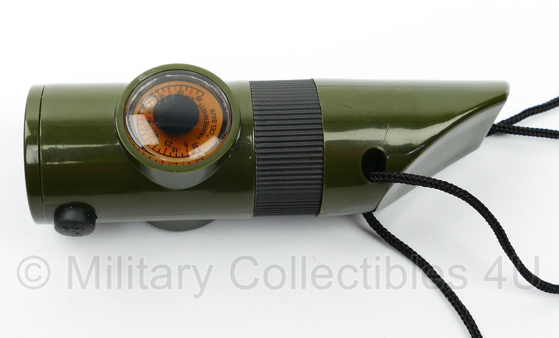 Survival Whistle met thermometer - nieuw - 2,5 x 9,5 cm