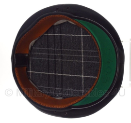 Politie platte pet - zonder insigne - Zwart glad wol, grijs gestreepte voering - maat 58 cm - origineel