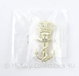 Korps Mariniers Koninklijke Marine Embleem uniformpet anker KM goudkleurig in verpakking  - 6 x 3 cm - origineel