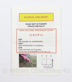 Defensie IK 5-137 instructiekaart Ammunition Awareness met gradenboog  - 12,5 x 17,5 cm - origineel