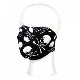 Biker mask half face neopreen - - met meerdere skulls & Bones