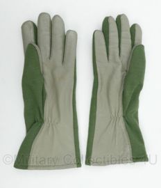 US Army model piloten vliegerhandschoenen Nomex Leder groen/grijs - maat Large - nieuw gemaakt