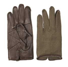 Wool glove met leren handpalm - WO2 US model - maat 7 tm. 9- origineel net naoorlogs