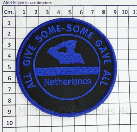 Police Netherlands All Give Some - Some give All embleem - met klittenband  - 9 cm. diameter