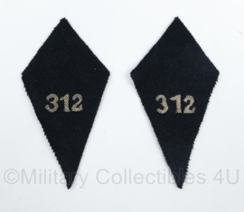 Belgische Politie 312 kraagspiegels PAAR - 12 x 6 cm - origineel