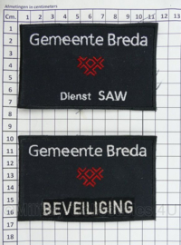 Gemeente Breda Beveiliging en Dienst SAW emblemen set - origineel